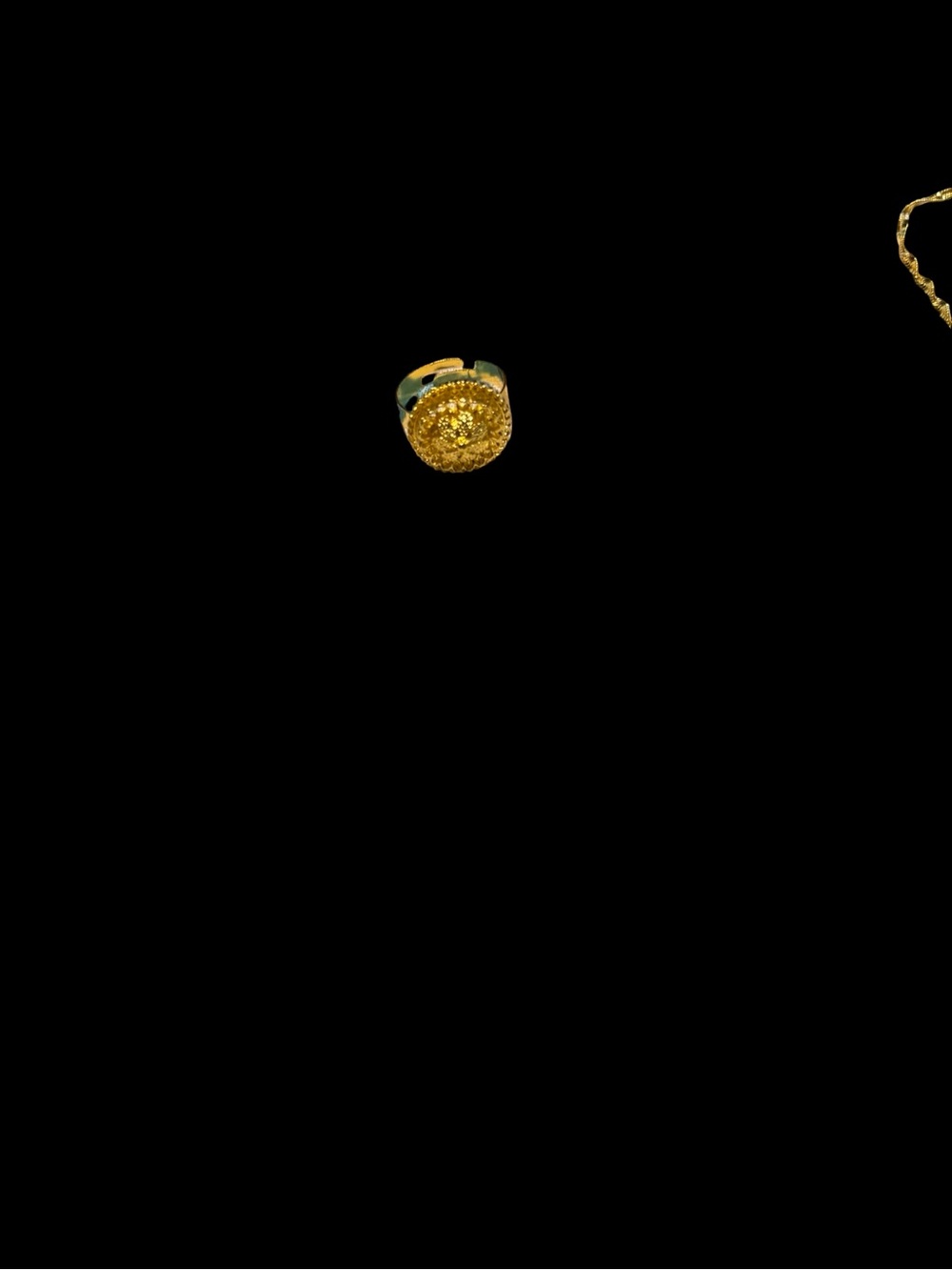 24k Dubai  Gold Plated Necklace Rope Style Chain W/Pendant , Earrings & Ring Set - Picture 9 of 11